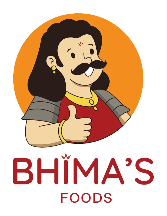 The Bhima's Foods logo: the mascot above the wordmark