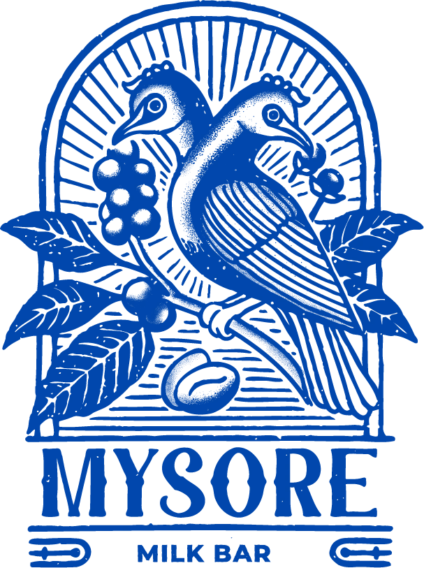 The Mysore Milk Bar mark: the Gandabherunda among coffee leaves
